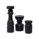 Porta velas madera oscuro 15cm