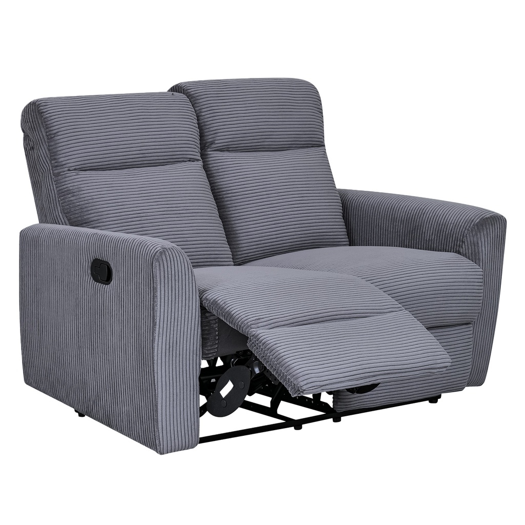 Sofá reclinable 2 cuerpos Milán gris oscuro