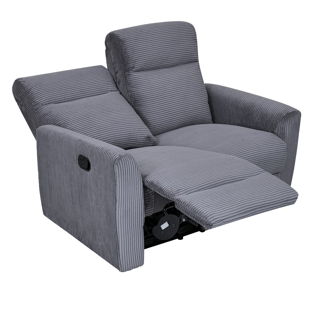 Sofá reclinable 2 cuerpos Milán gris oscuro