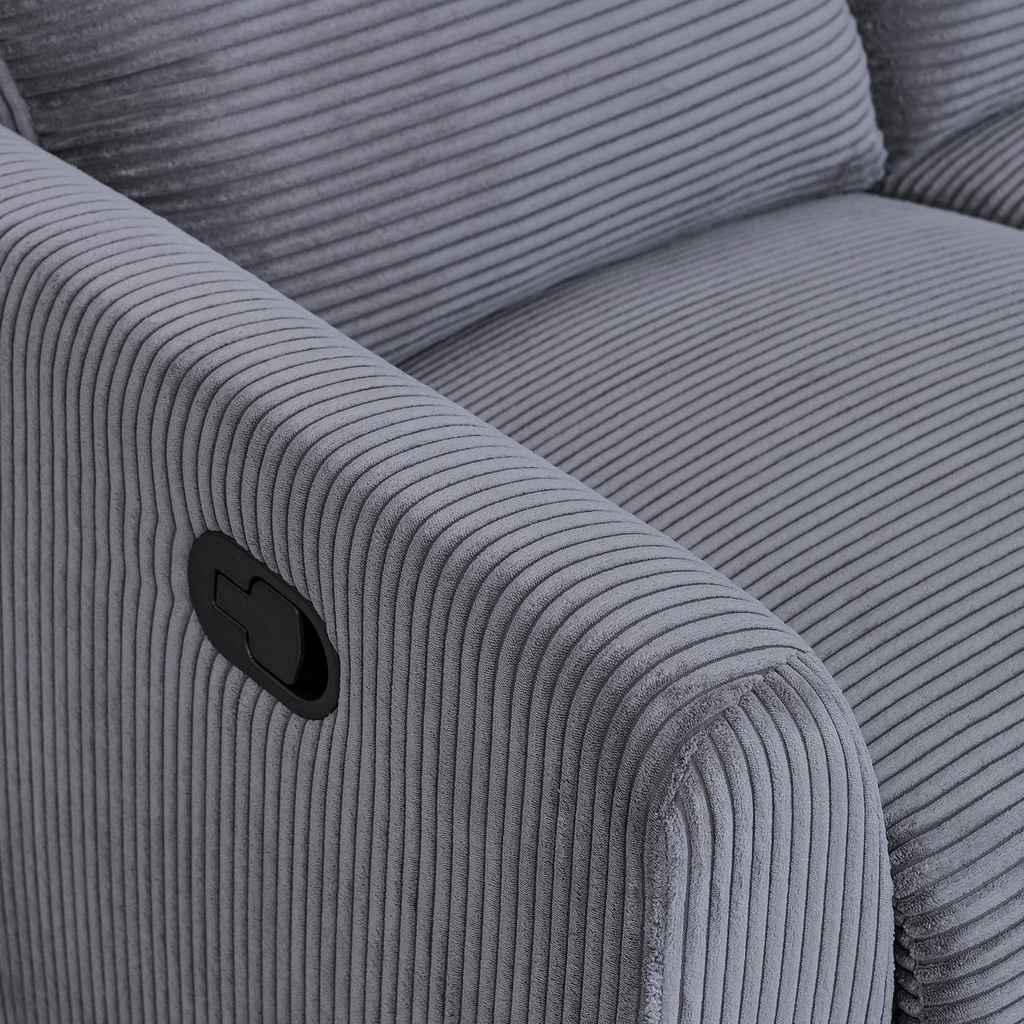 Sofá reclinable 2 cuerpos Milán gris oscuro