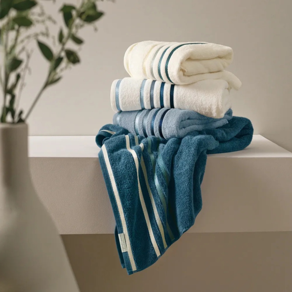 Toalla de baño Lumina 500gr 86x150cm Blanca/Azul