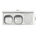 Lavaplatos de Acero Inoxidable PP 120x5