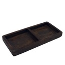 Plato doble madera oscuro 30x15x3,5cm  