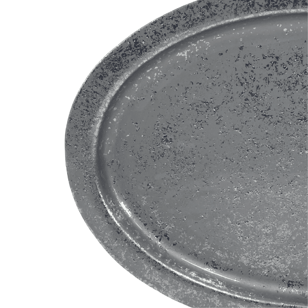 Bandeja ovalada plateada 23,5x15x1cm