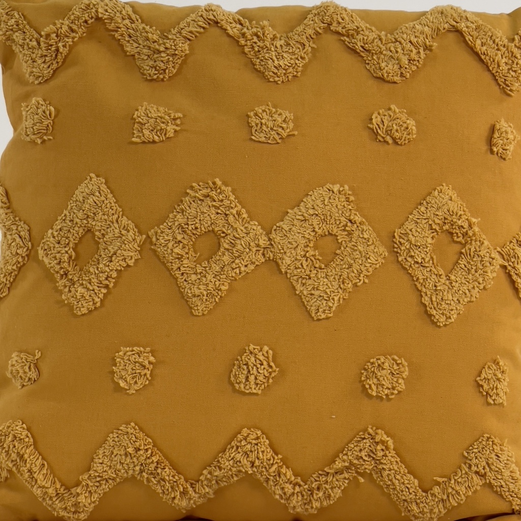 Cojín algodón textura amarillo 45x45cm