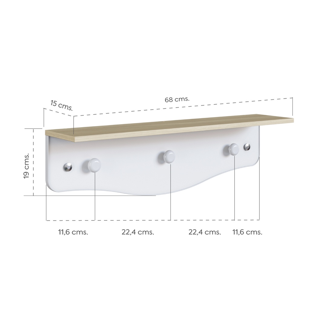 Repisa infantil con perchero Encanto