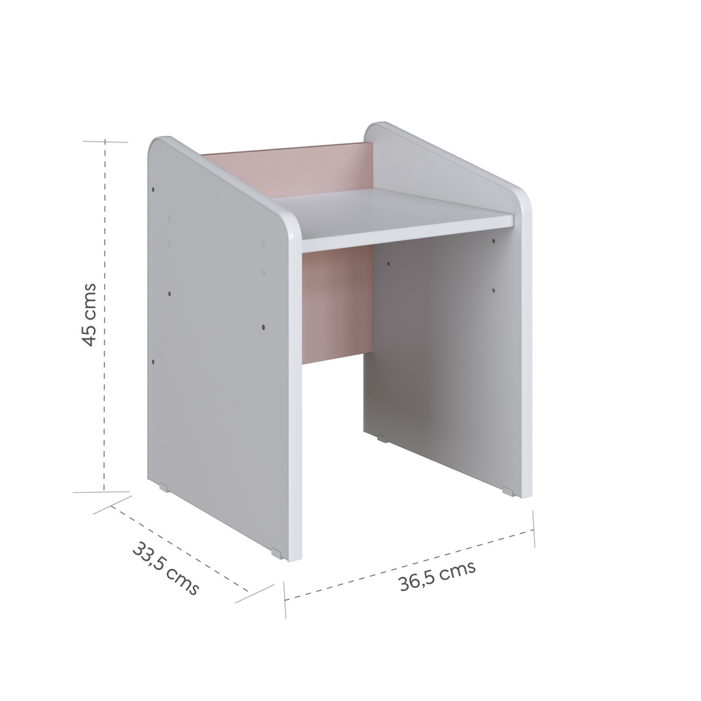 Escritorio infantil con Silla Le Petit blanco-rosa