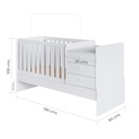 Cama Cuna Multifuncional sin auxiliar blanco