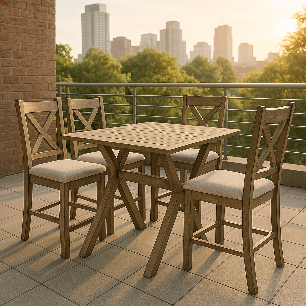 Juego comedor bar 4 sillas Rustic Hevea