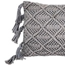 Cojín macrame gris 30x50cm