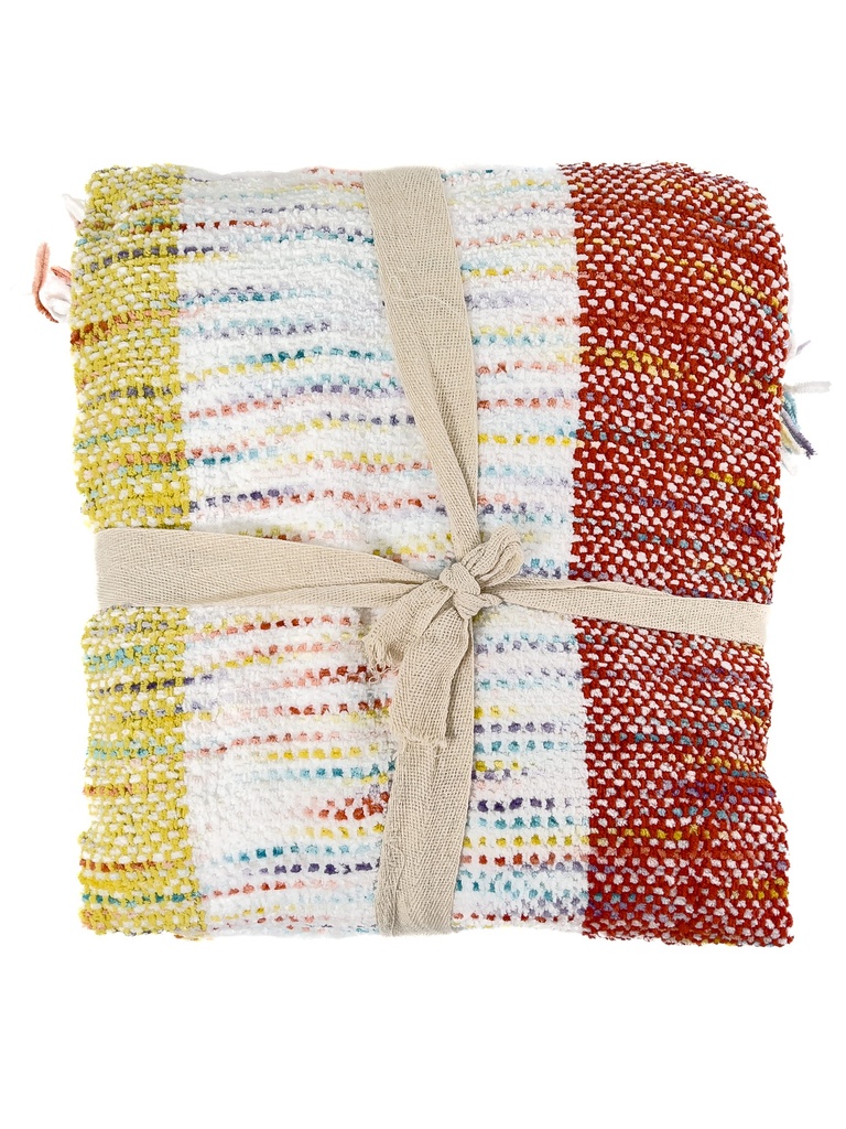 Manta tejida líneas colores 125x150cm