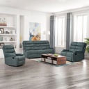 Sofá reclinable 3 cuerpos Logan gris oscuro