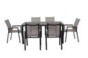 Juego comedor terraza 6 sillas Ely gris oscuro