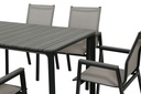 Juego comedor terraza 6 sillas Ely gris oscuro