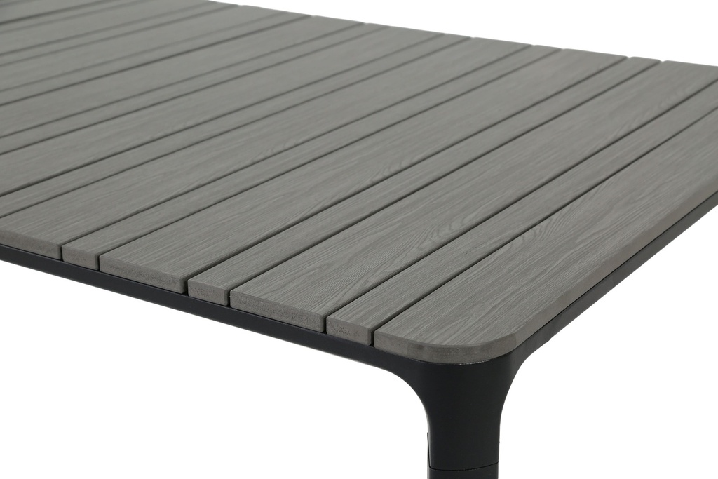 Juego comedor terraza 6 sillas Ely gris oscuro