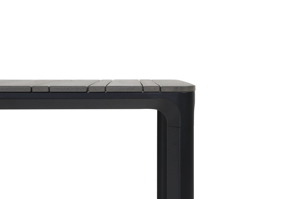 Juego comedor terraza 6 sillas Ely gris oscuro