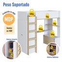 Cama elevada multifuncional c/ 2 colchónes Supreme D23 1 plaza