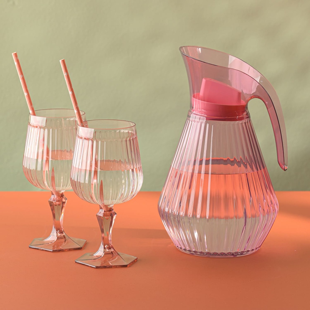 Copa plástica vino rosada 350ml