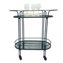 Carro bar 2 niveles 74cm negro 