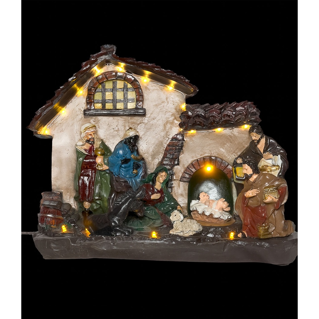 Pesebre con luz y sonido 29cm