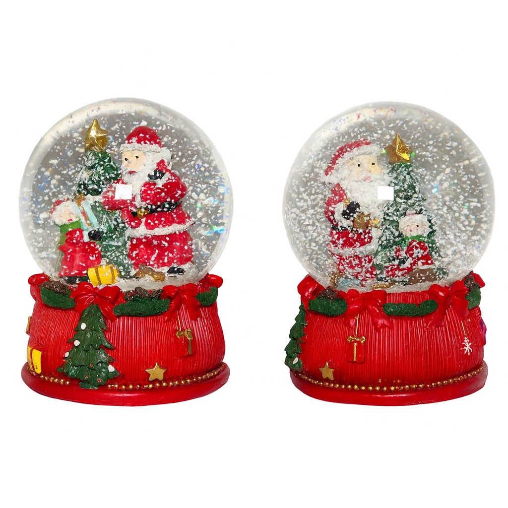 Bola de cristal navideña 10cm c/luz