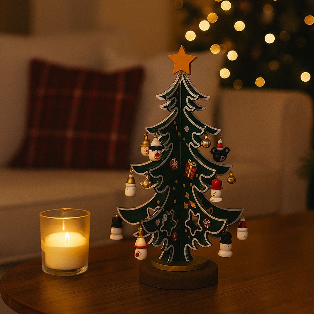 Árbol navidad decorativo madera 23cm