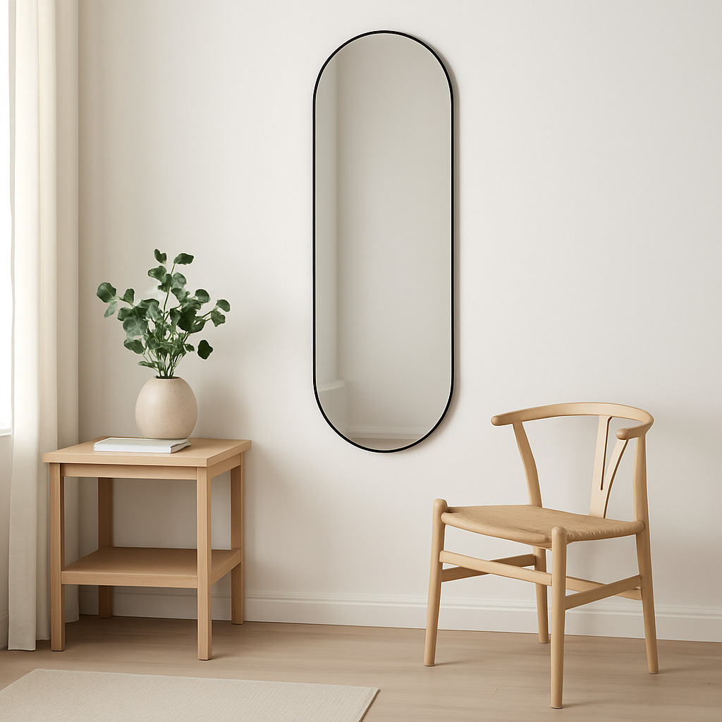 Espejo ovalado 40x120cm Pill negro 