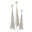 Figura navideña 180cm 100 luces LED árbol triangular plateado