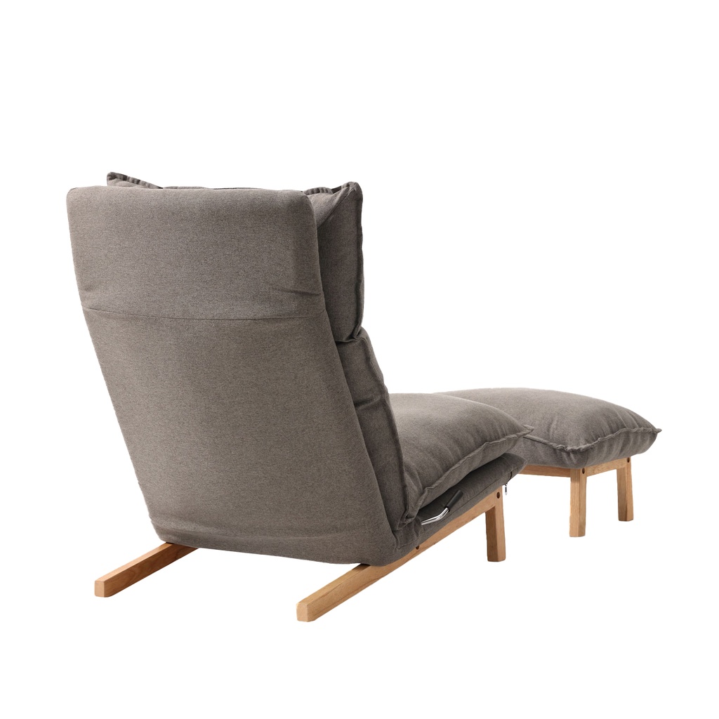 Sofá 1 Cuerpo + Ottoman Leo Gris