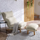 Sofá 1 Cuerpo + Ottoman Leo Beige