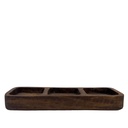 Plato triple madera oscuro 29,5x10x3,5cm  