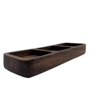 Plato triple madera oscuro 29,5x10x3,5cm  