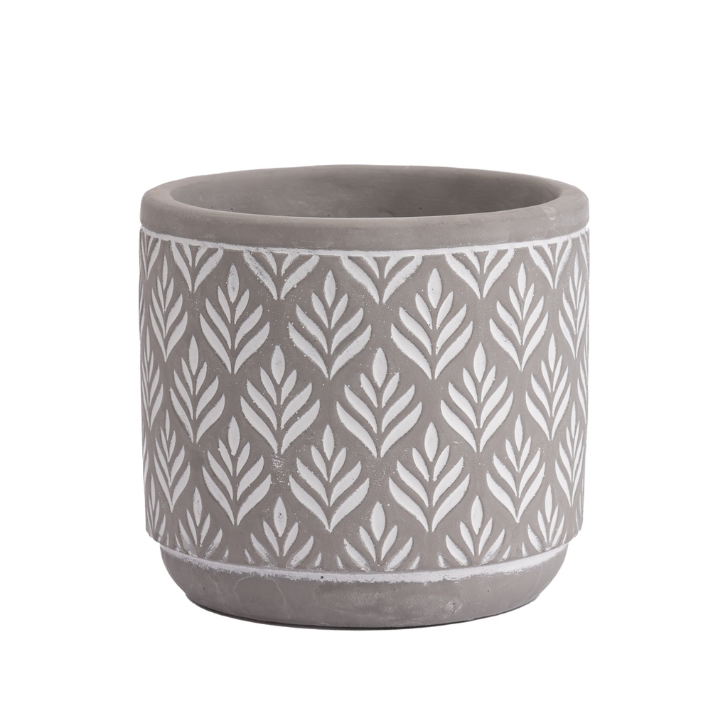 Macetero cerámica 14cm cemento rama GB