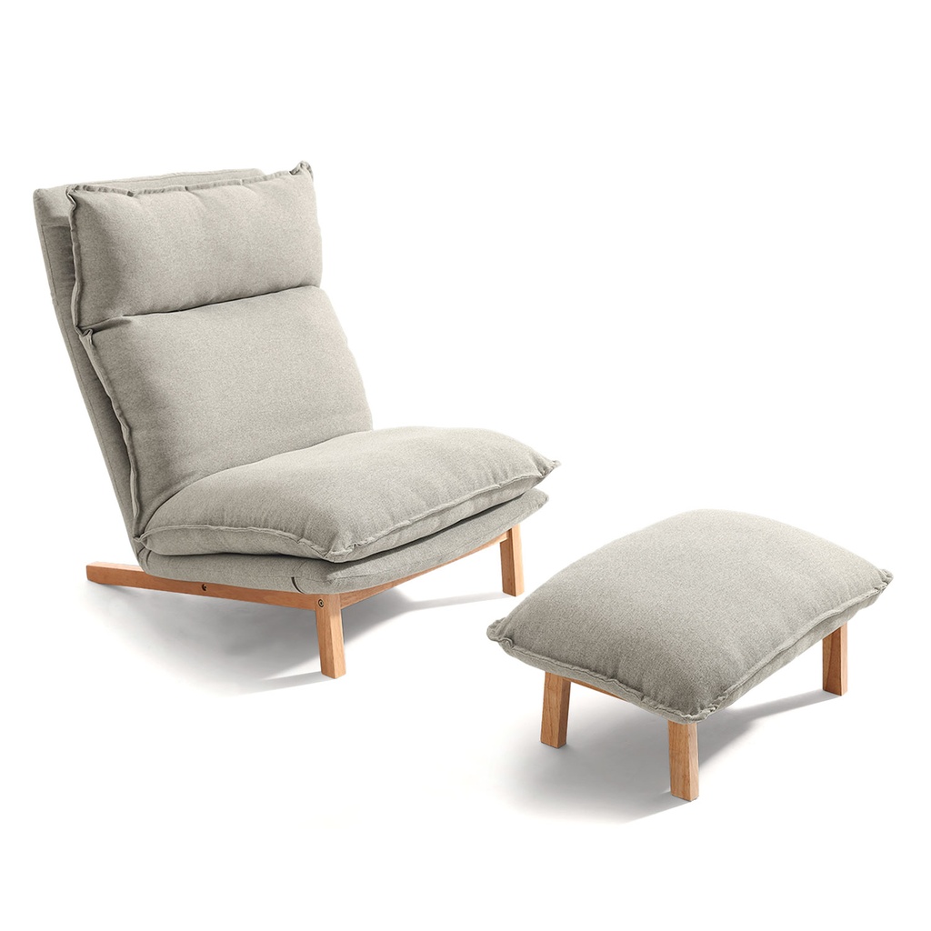 Sofá 1 cuerpo + ottoman Leo beige