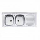 Lavaplatos doble acero inoxidable izquierdo c/valvulas