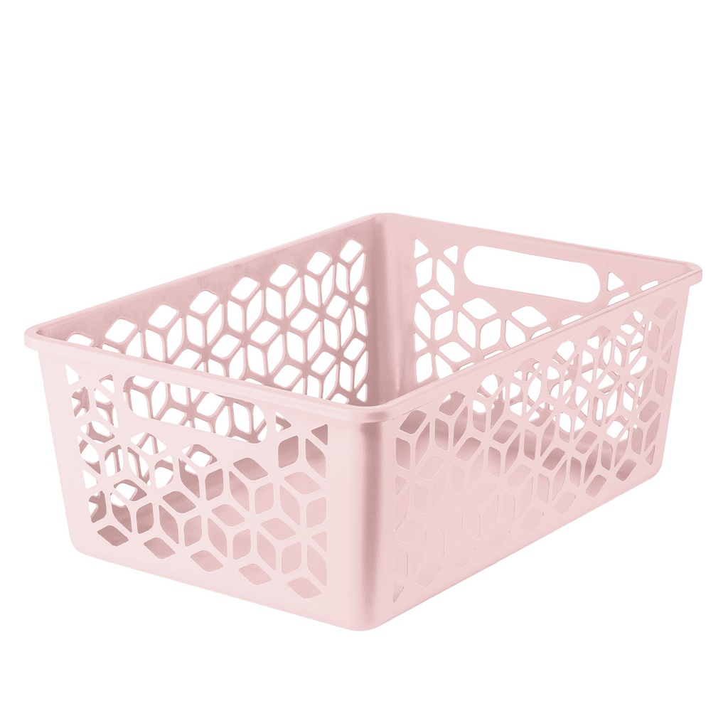 Canasto organizador rosa 15L