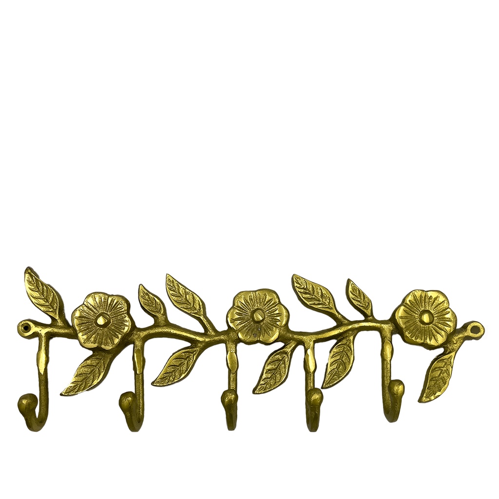 Perchero dorado flores 41cm