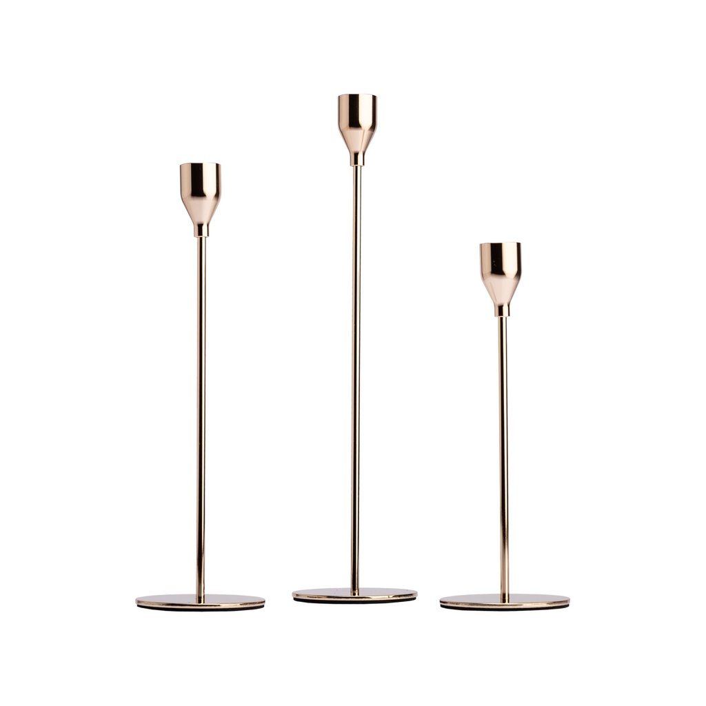 Set 3 candelabros dorados