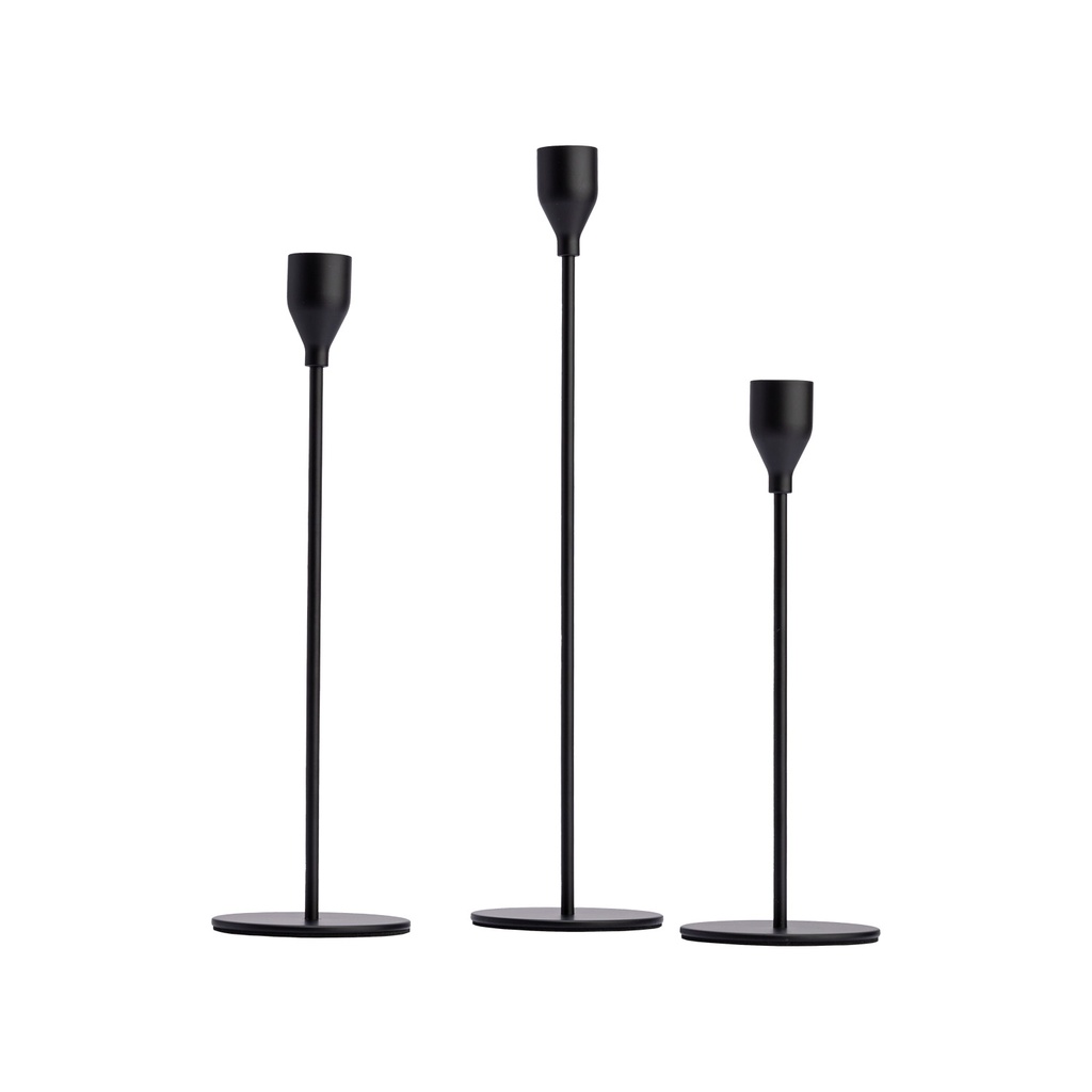 Set 3 candelabros negros