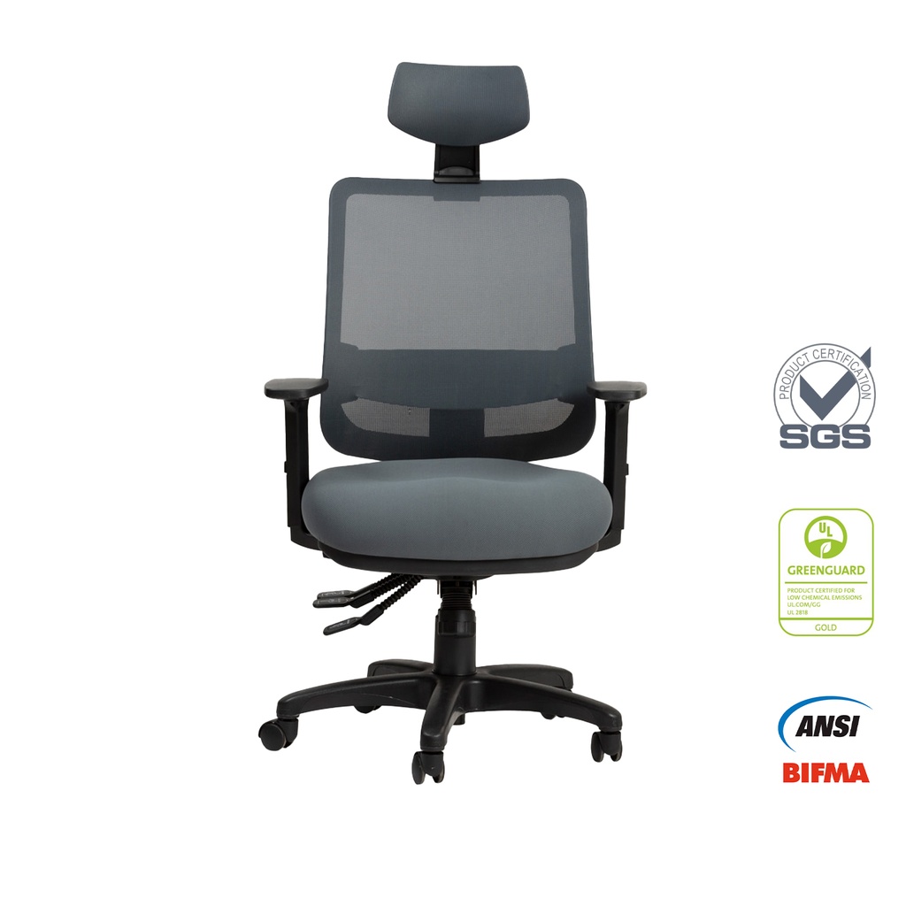 Silla oficina alta Saga gris