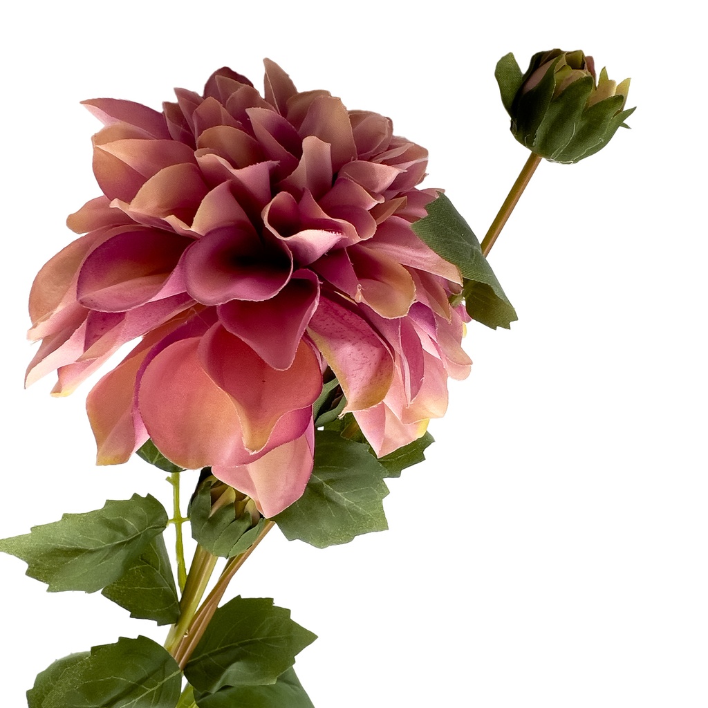 Flor artificial rosada 80cm