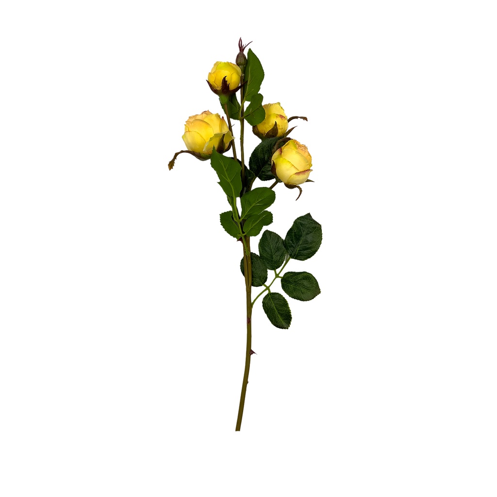 Flor rosa artificial amarillo 61cm