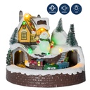 Casa navidad con luz y sonido 20cm mono de nieve tren