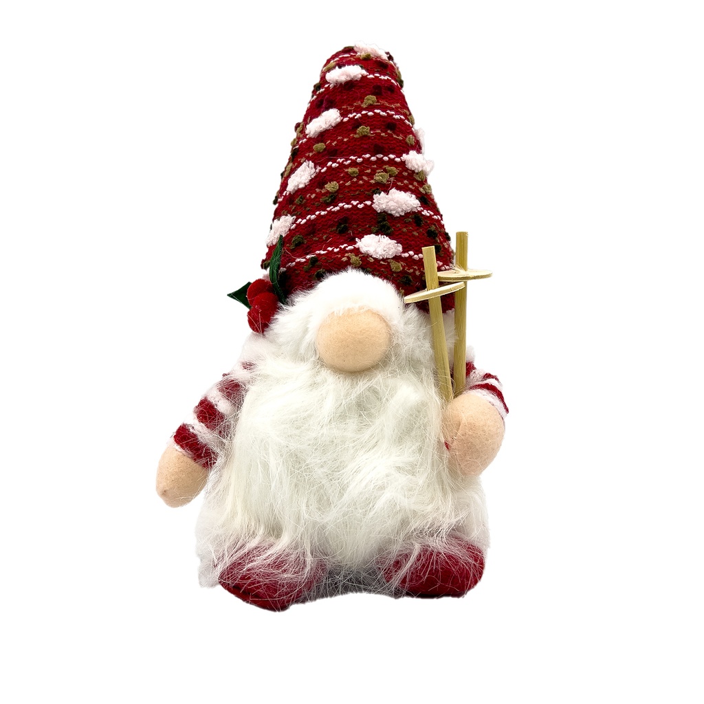 Gnomo navidad 28cm con luz rojo
