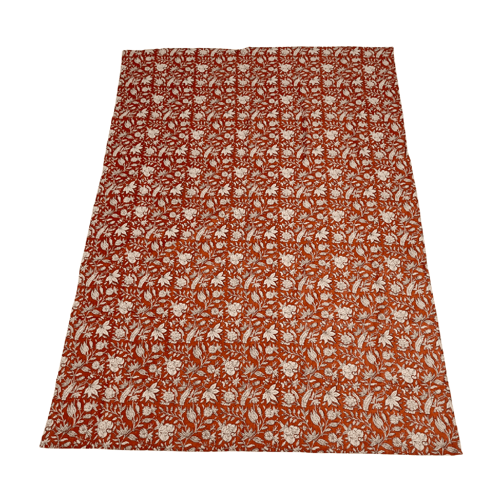 Mantel flower print rojo 150x250cm