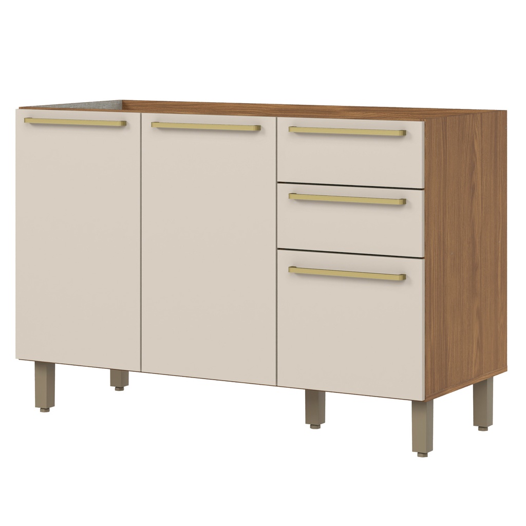 Base cocina Requinte 3 puertas 2 cajones 120cm