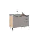 [230032530] Base cocina Amalia 2 puertas 3 cajones 120cm