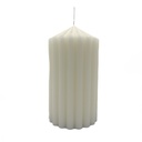 Vela acanalada ancha 7x13cm blanco