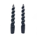 Vela larga ranurada 18cm negro set 2 
