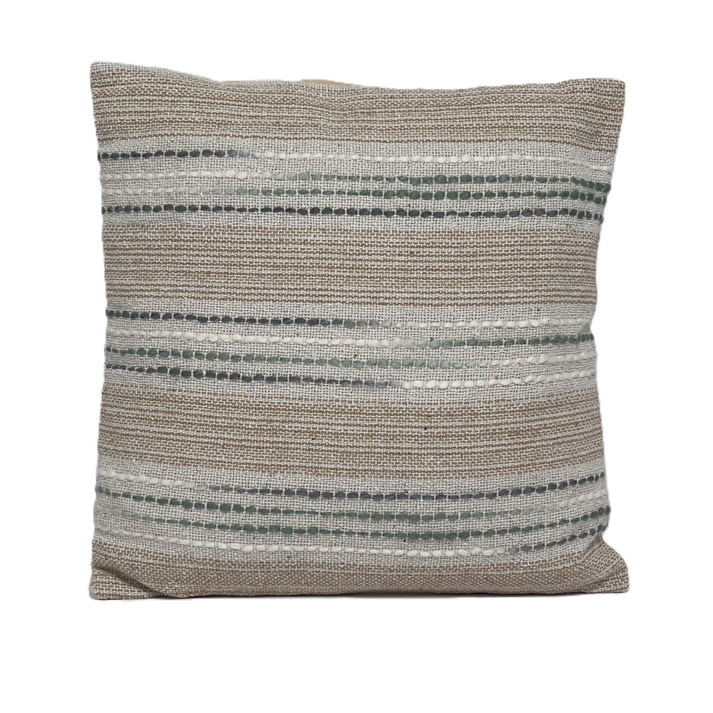Cojín 45x45cm tejido rayas beige